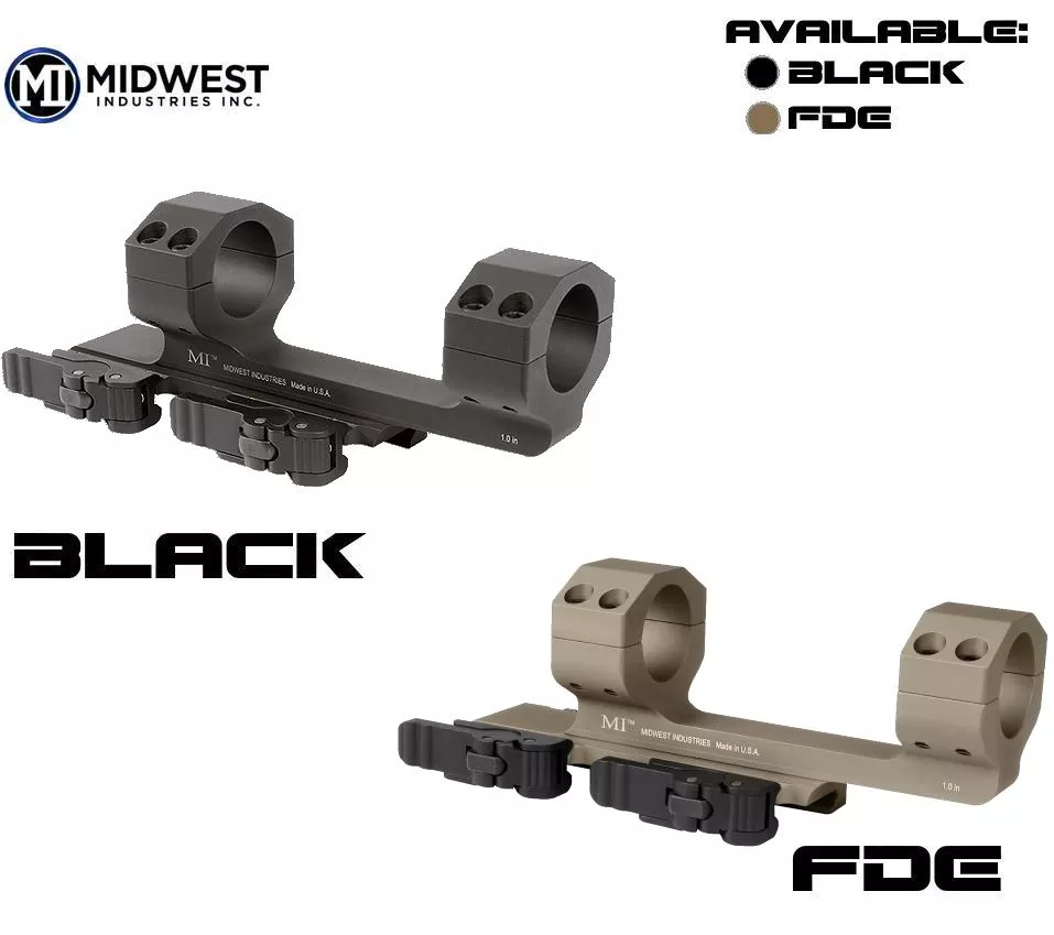 Midwest MI-QD1SM 1" QD Scope Mount AR15 with 1.4" Offset Rings