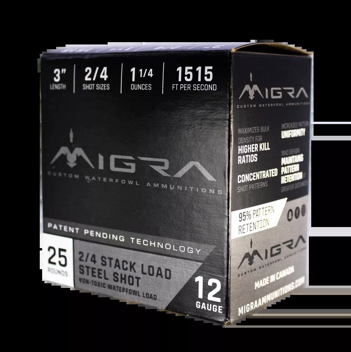 Migra 12GA 2/4 3" Steel Shot 25RDS