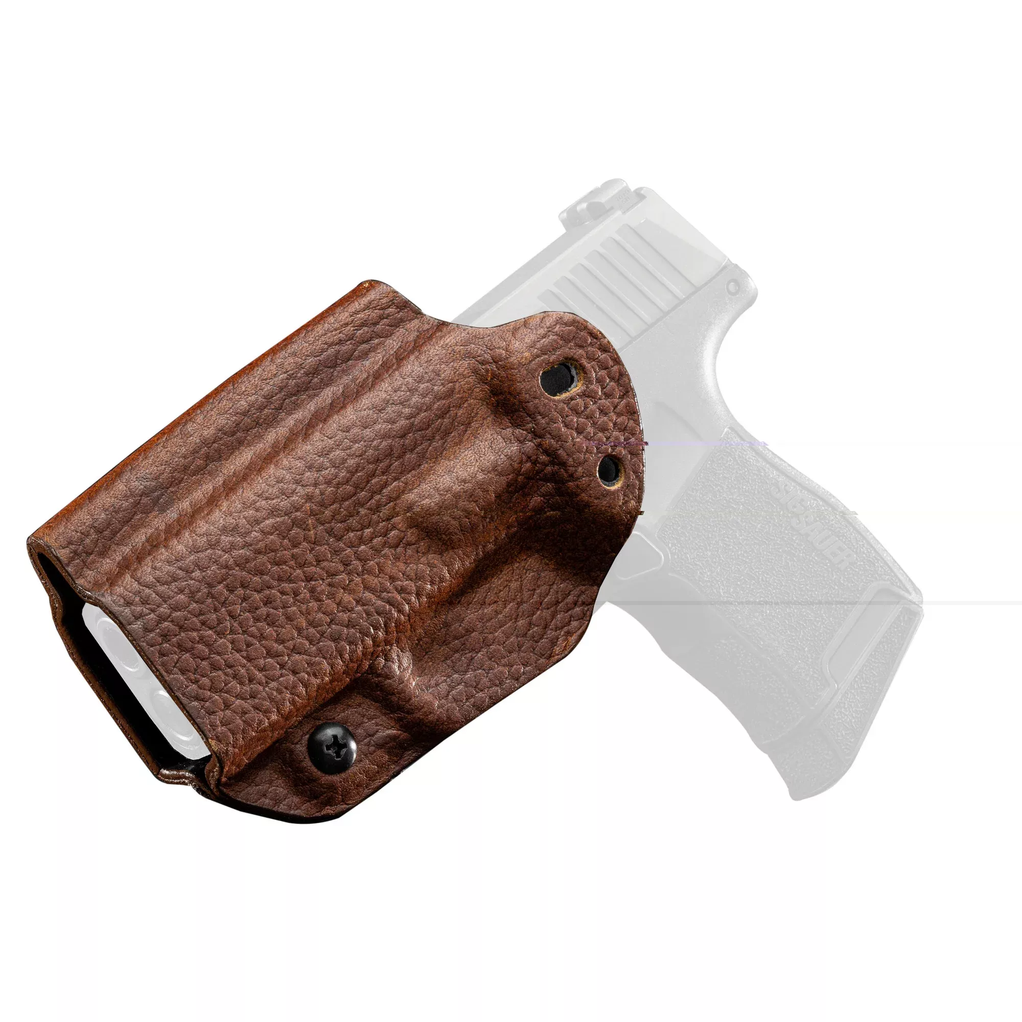 Mission First Tactical Hybrid IWB/OWB Holster for Sig Sauer P365, Leather/Kydex, Ambidextrous — H3-SIG-1-BR1