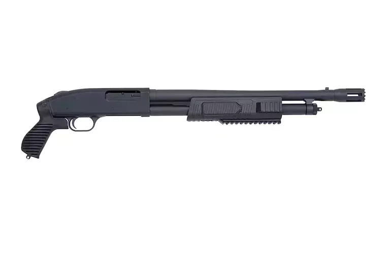 Mossberg 500 Tactical Flex Pump 12 Gauge Shotgun 18.5″ Blued Barrel Black Pistol Grip