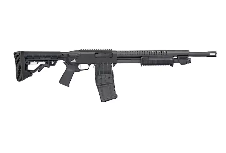 Mossberg 590RM Mag-Fed Stand-Off Pump 12 Gauge Shotgun 18.5″ Black Barrel Black Pistol Grip