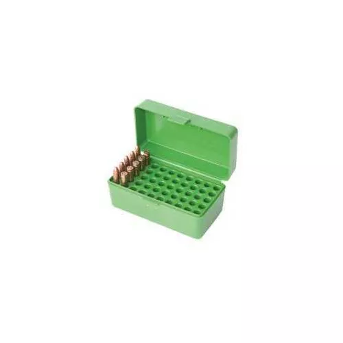 MTM Ammunition Box 50 Round Flip-Top 223 270 WSSM 460 500 S&W Green RSLD-50-10