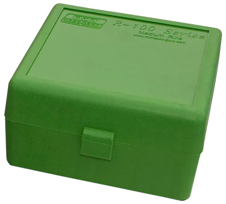MTM Case-Gard RS10010 Ammo Box Flip-Top 223Rem/204Ruger Green Polypropylene 100rd