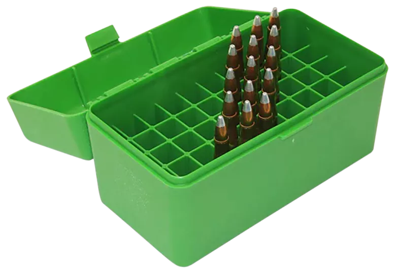 MTM Case-Gard RSS5010 Ammo Box Flip-Top 6mm PPC/7mm Green Polypropylene 50rd