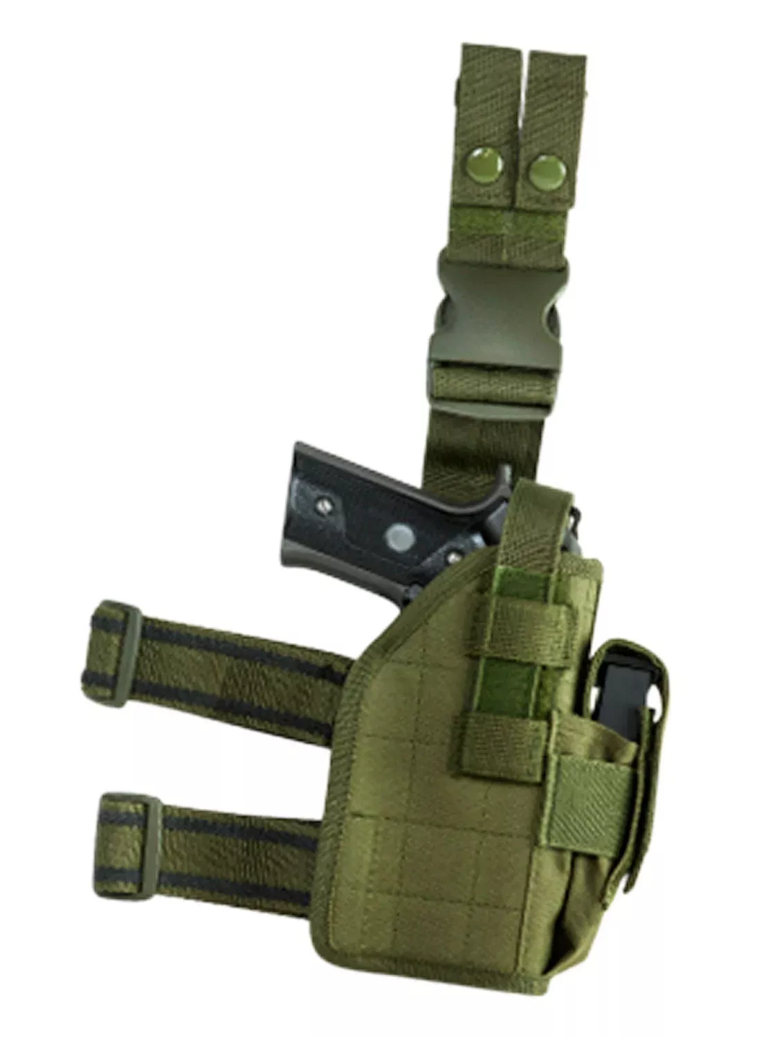 NcStar CVDLHOL2954G Drop LegLeg Green PVC Fabric Leg Fits Full Size Semi-Auto Fits Compact Semi-Auto Right Hand