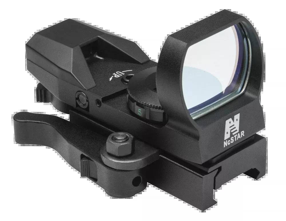 NcSTAR D4BQ Red Four Reticle Reflex 1x 3 MOA Red Dot Multi Reticle QR Mount Black Anodized