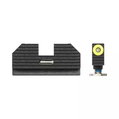 Night Fision Costa Ludus Tritium Night Sight Set for Glock - Square Notch, Black Rear, Yellow Ring Front