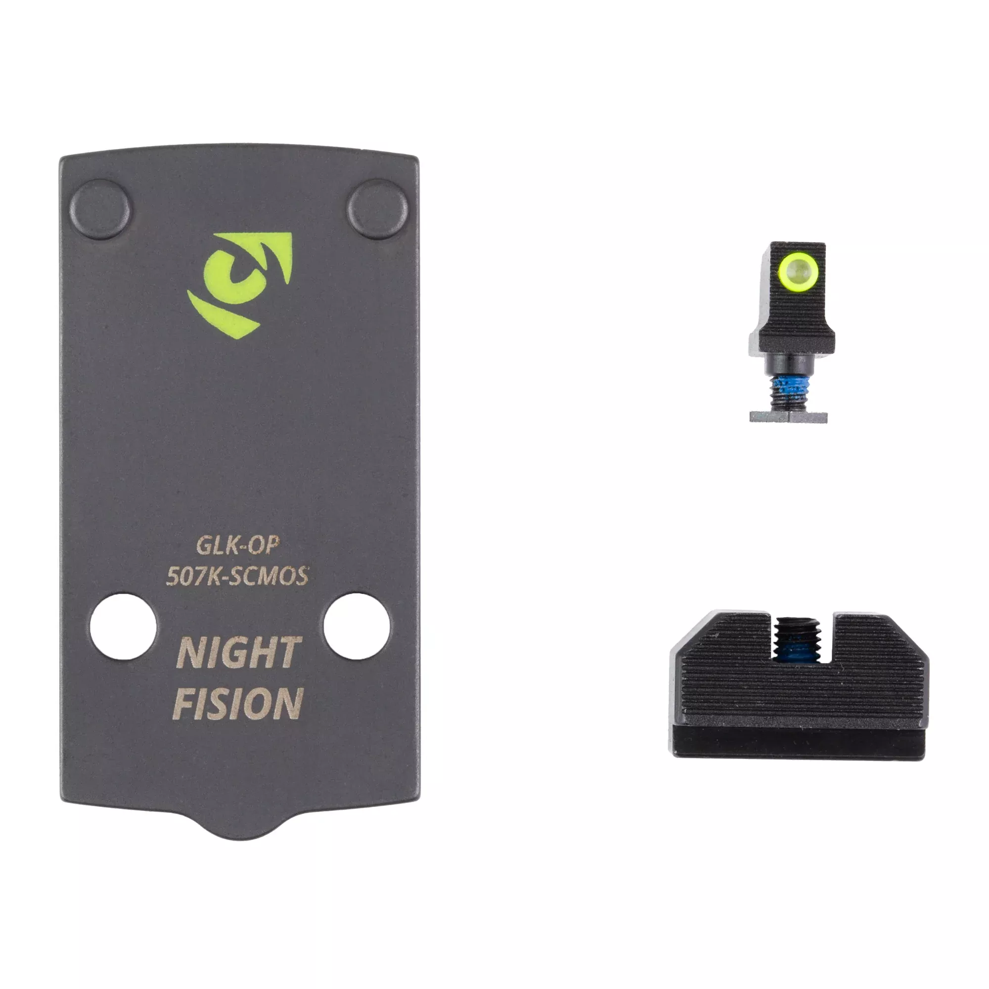 Night Fision Optic Plate + Tritium Front Backup Sight for Glock 43X/48 MOS, GLK-OPBS-507K-43X-YGZX
