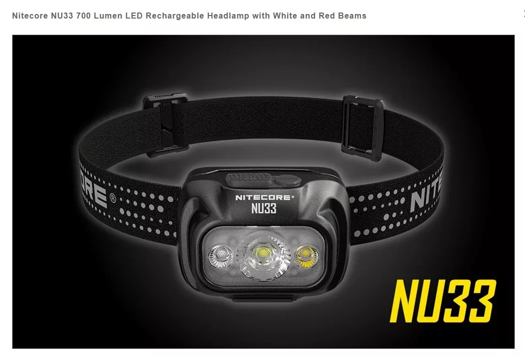 Nitecore NU33 700 Lumen LED Rechargeable Headlamp With Read Light