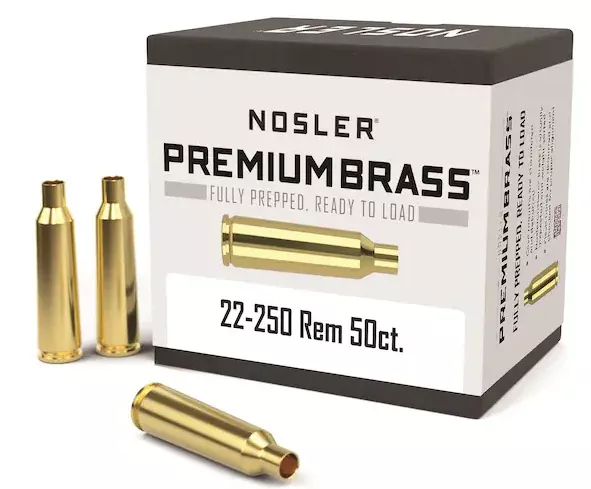Nosler Custom Brass 22-250 Remington Box of 50