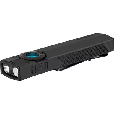 Olight ArkPro Black Rechargeable EDC Flashlight LED Cool White Light, UV, and Green Laser