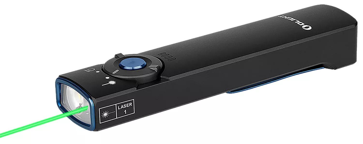 Olightstore Usa Inc ARKFELDBKCW ArkfeldBlack Anodized 1/15/60/300/1,000 Lumens White LED Green Laser