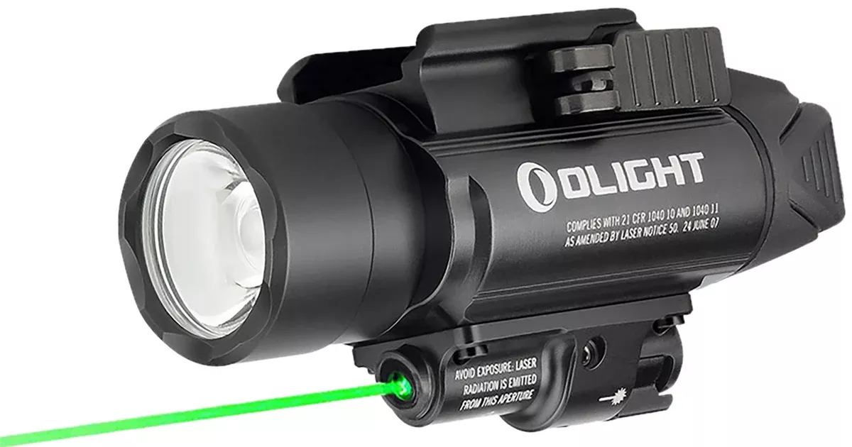 Olightstore Usa Inc BALDRPROBK1 Baldr ProBlack Anodized 300/500/1,350 Lumens White LED Green Laser