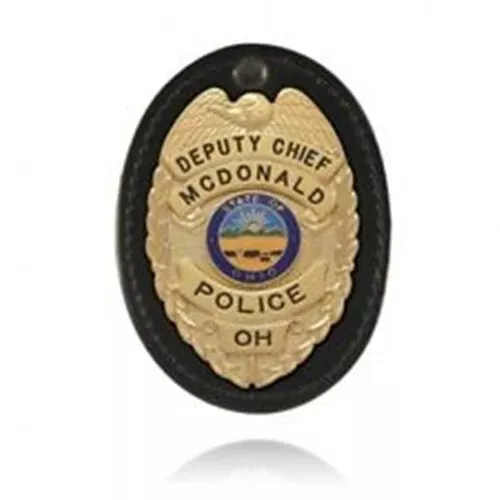 Oval Badge Holder, Hook And Loop Closure