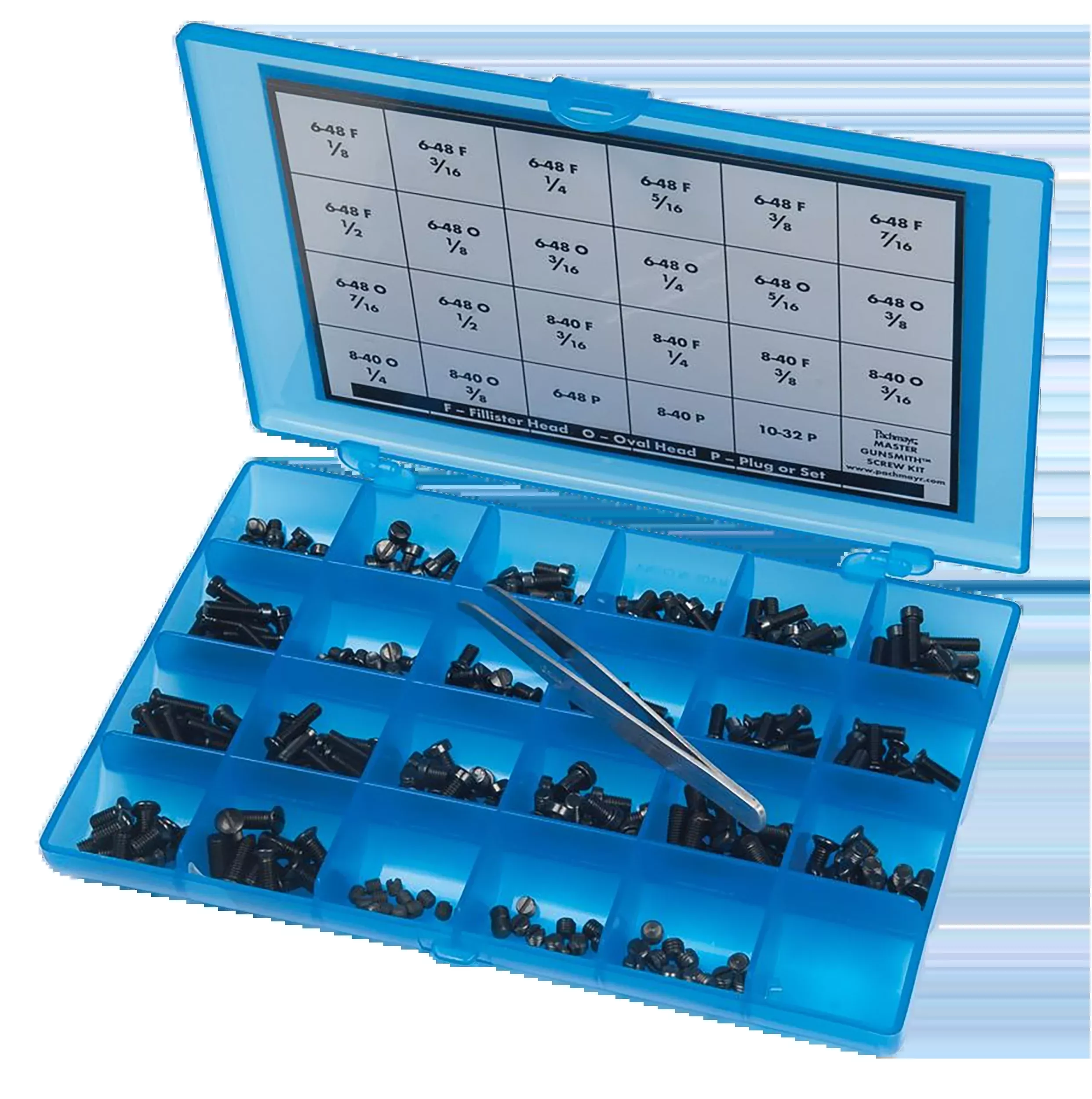 Pachmayr Master Gunsmith 277-Piece Screw Kit with Tweezers & Case for Firearms, 03054