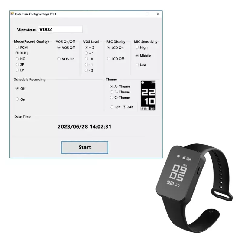 PBN-TEC Voice Activated PCM Audio Recording Watch w/ 33 Hours Recording Time