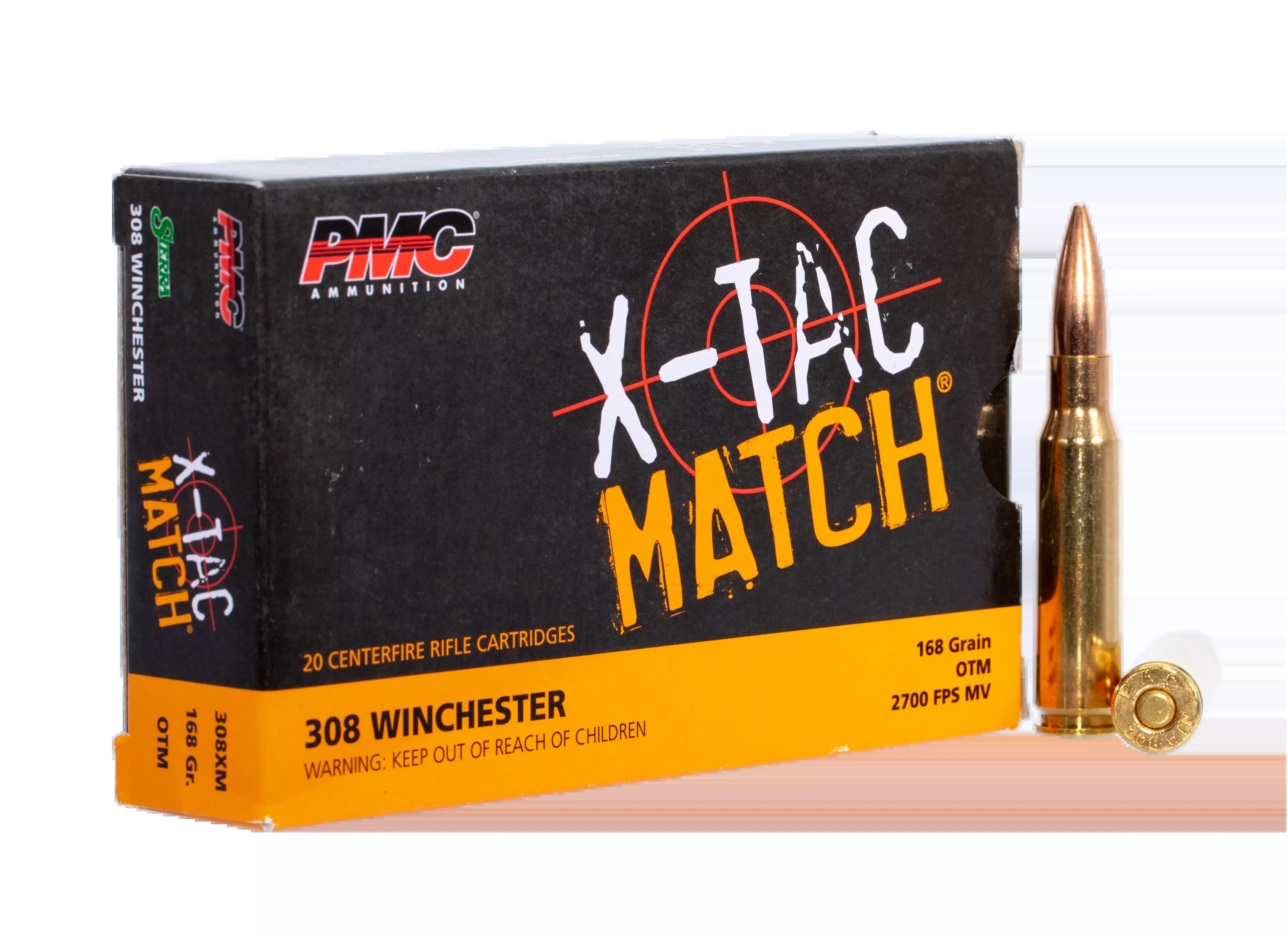 PMC 308XM X-Tac Match 308 Win 168 gr Open Tip Match - Box or Case
