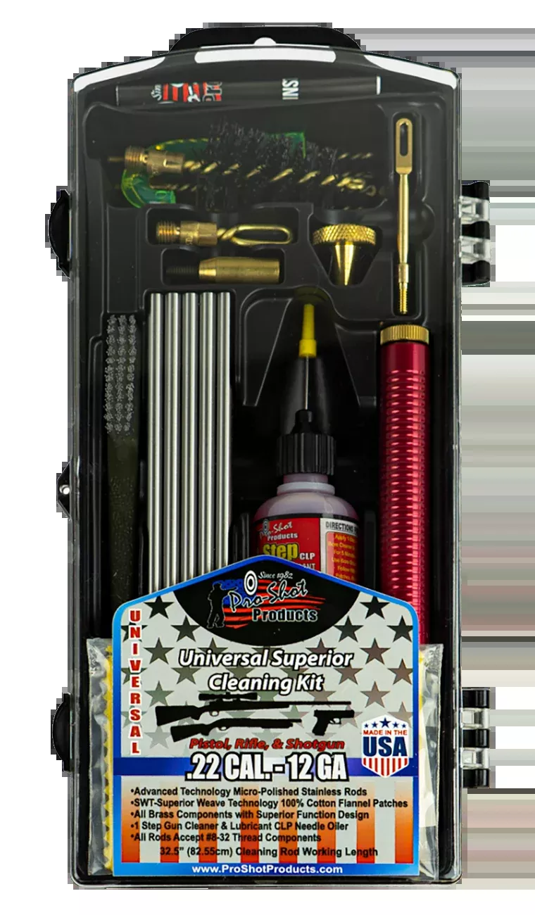 Pro-Shot Universal Classic Box Cleaning Kit – Stainless Rods, Brass Tools, Hard Case – PSUVKIT