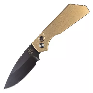 ProTech Knives Strider PT Plus AUTO Folding Knife - 3.05" CPM-MagnaCut Smoky Gray DLC Drop Point Blade, Smooth AlBronze Handles - PT232