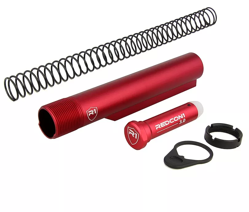 R1 Tactical AR-15 Shield Buffer Tube Kit Mil-Spec - Red