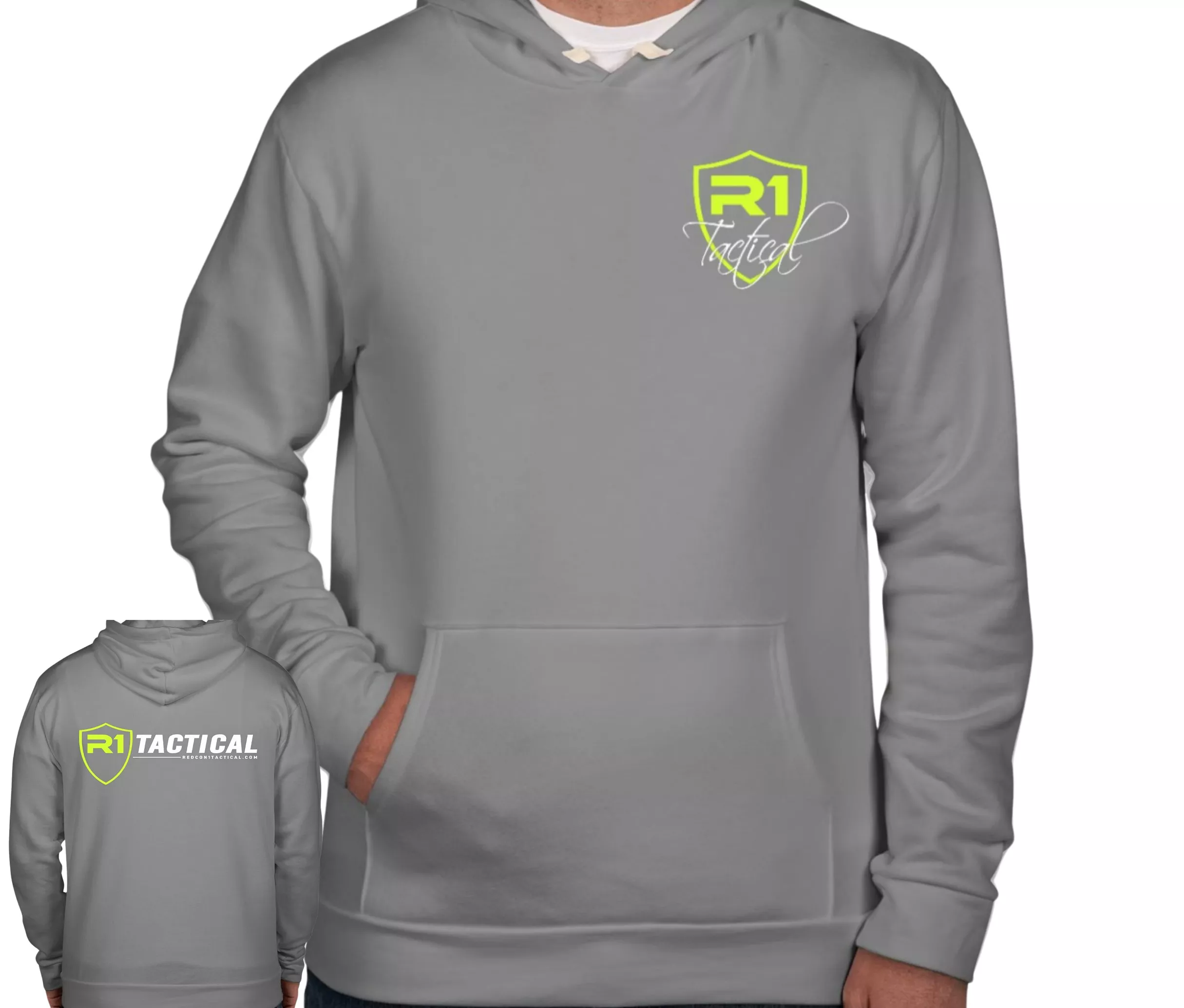R1 Tactical Shield Logo Hoodie - Grey