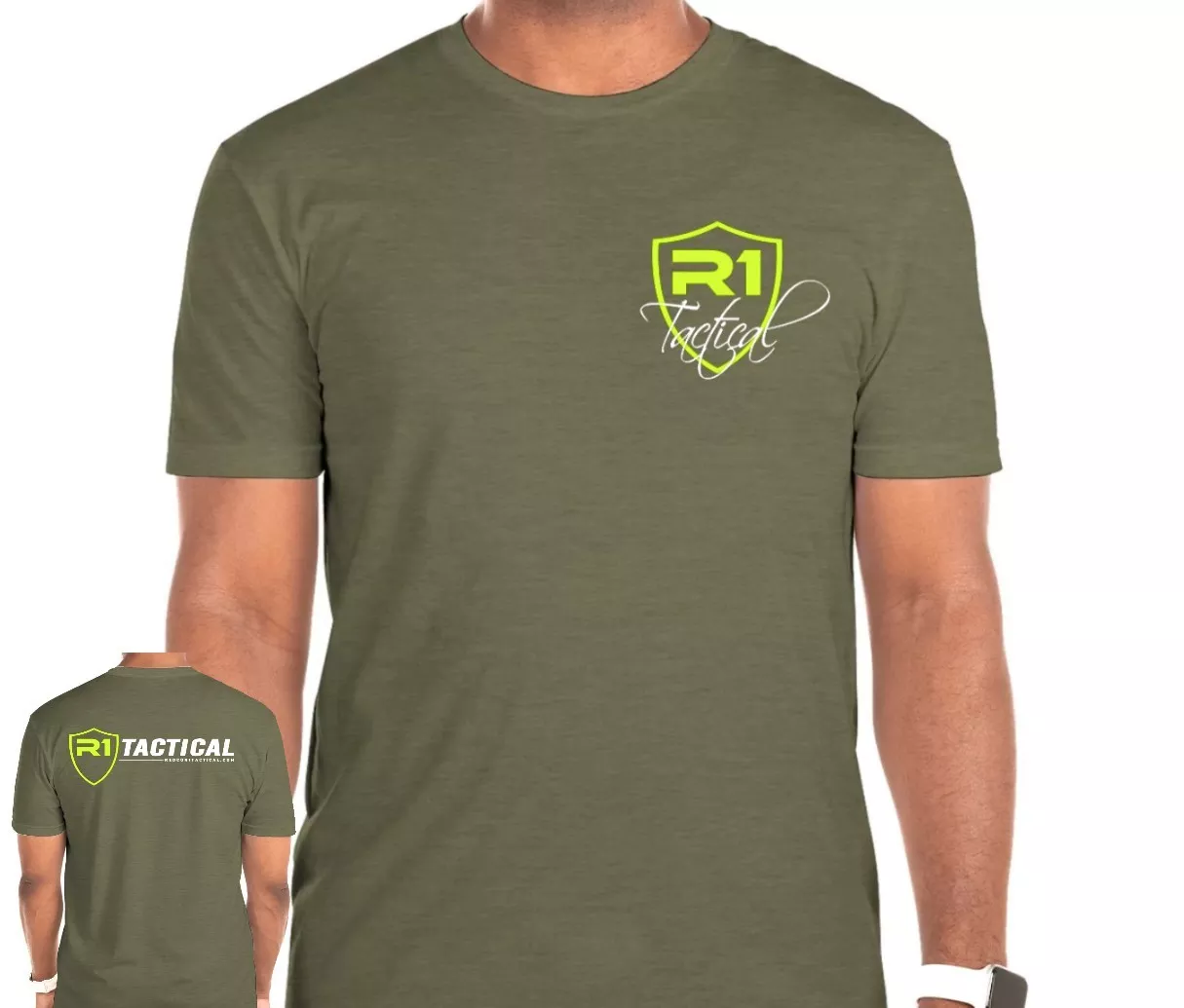 R1 Tactical Shield Logo T-Shirt - Military Green