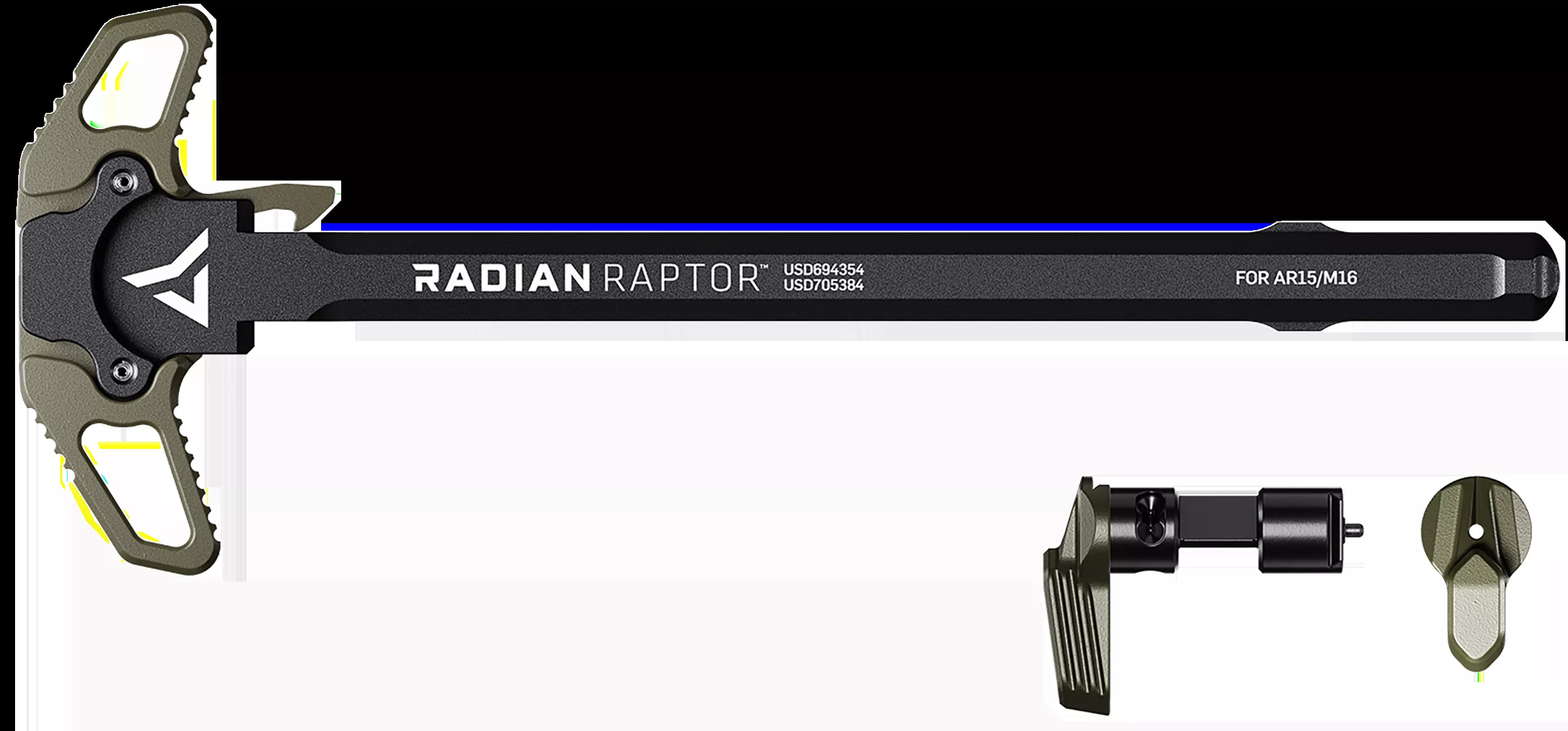 Radian Weapons R0665 RaptorCharging Handle & 45/90 Talon Safety, Radian OD, Ambi Controls, Fits Mil-Spec AR-15/M16 Platform