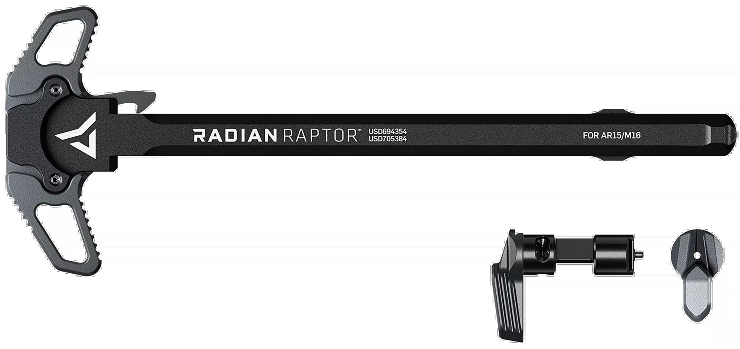 Radian Weapons Raptor Charging Handle & Talon 45/90 Safety for AR-15/M16, Gray R0664