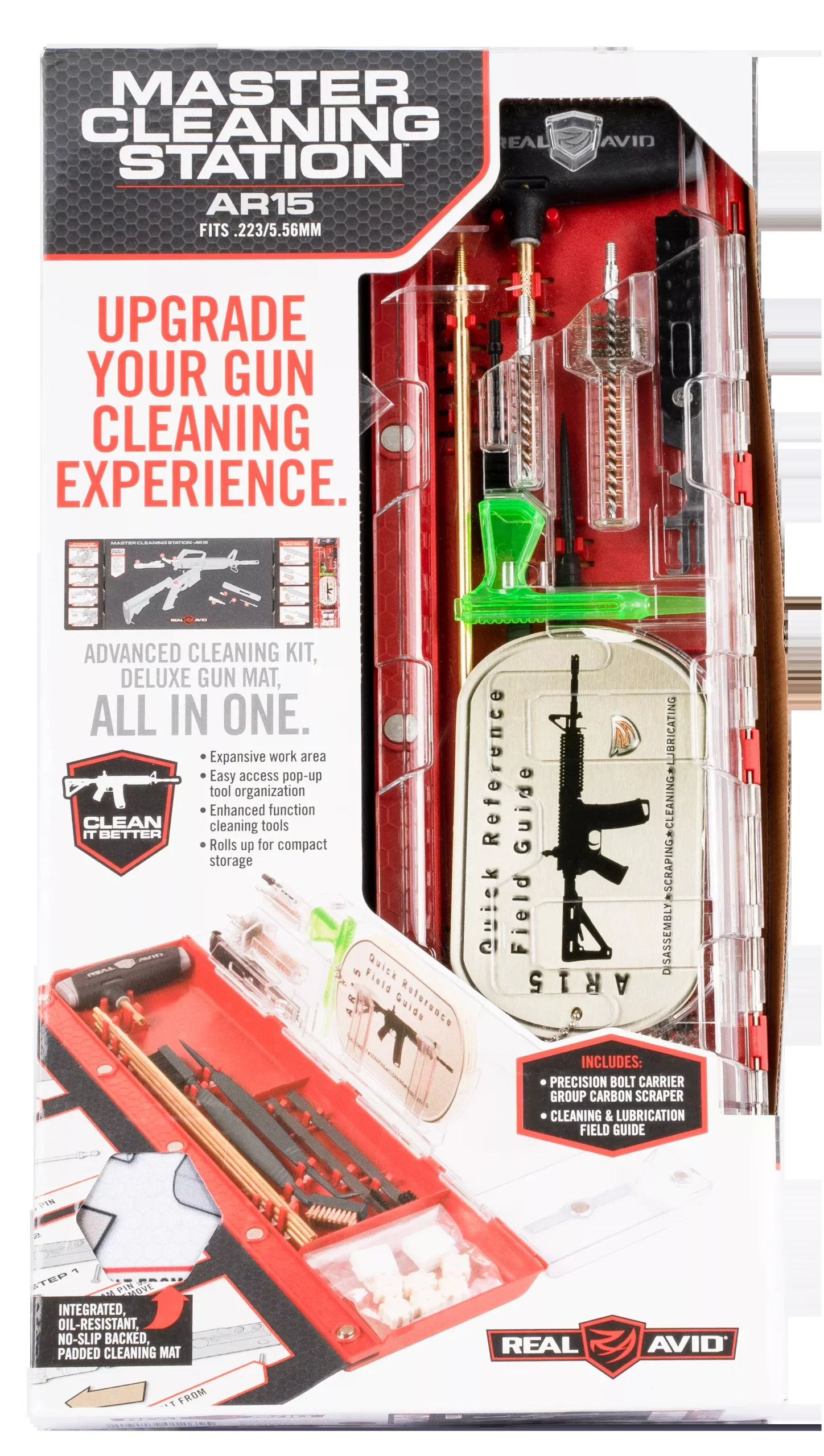 Real Avid AR-15 Master Cleaning Station – Deluxe Gun Mat & Complete Cleaning Kit, AVMCSAR