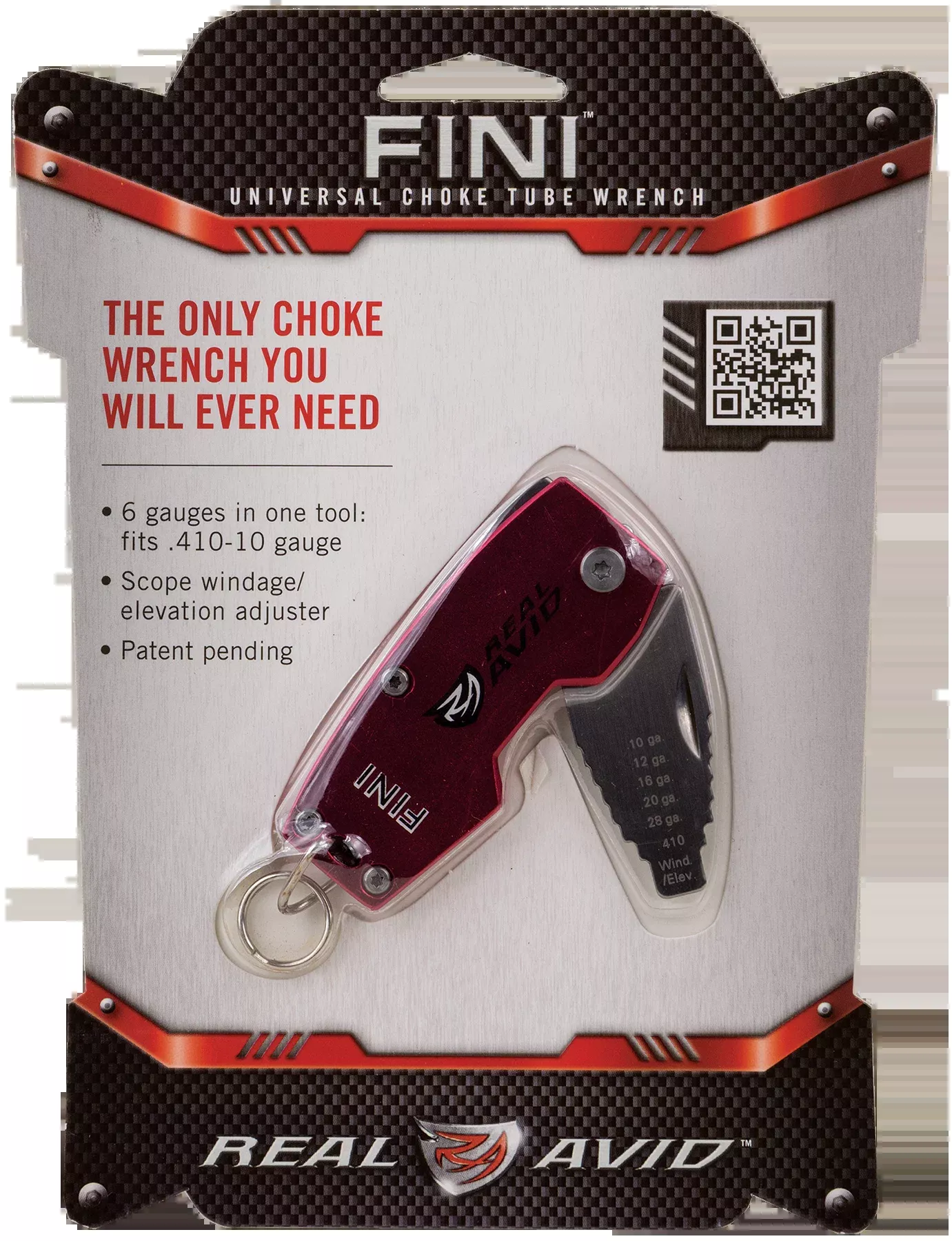 Real Avid FINI Universal Shotgun Choke Tube Wrench, Stainless Steel Blade, Aluminum Frame AVCWT210