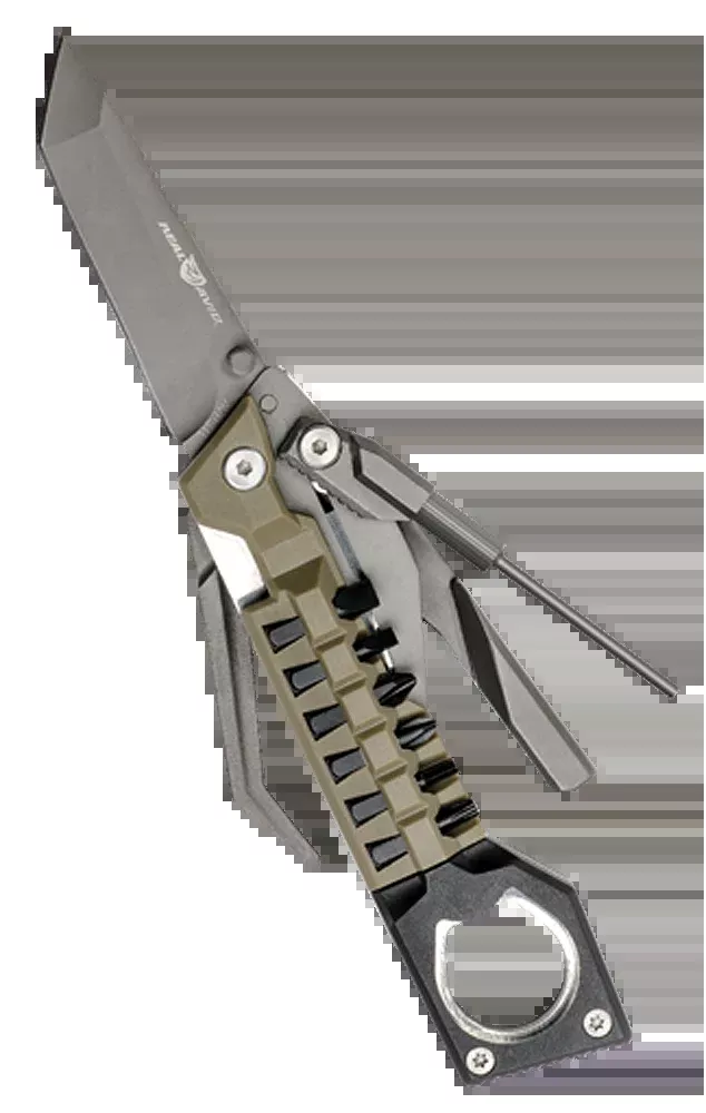 Real Avid/Revo Pistol Multi-Tool with 3-inch Tanto Blade, 19 Tools, Titanium-Coated Steel – AVPSTL