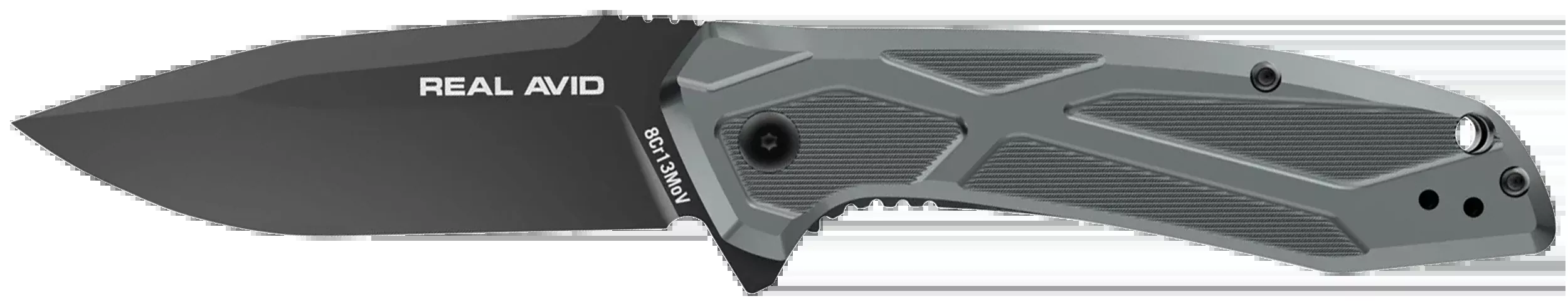Real Avid/Revo RAV-2 Folding Knife, 3.25in Drop Point, Black Oxide, Aluminum Handle, Assisted Opening AVRAV2