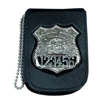Recessed Badge & ID Neck Holder w/ Chain - 2.75x3.63