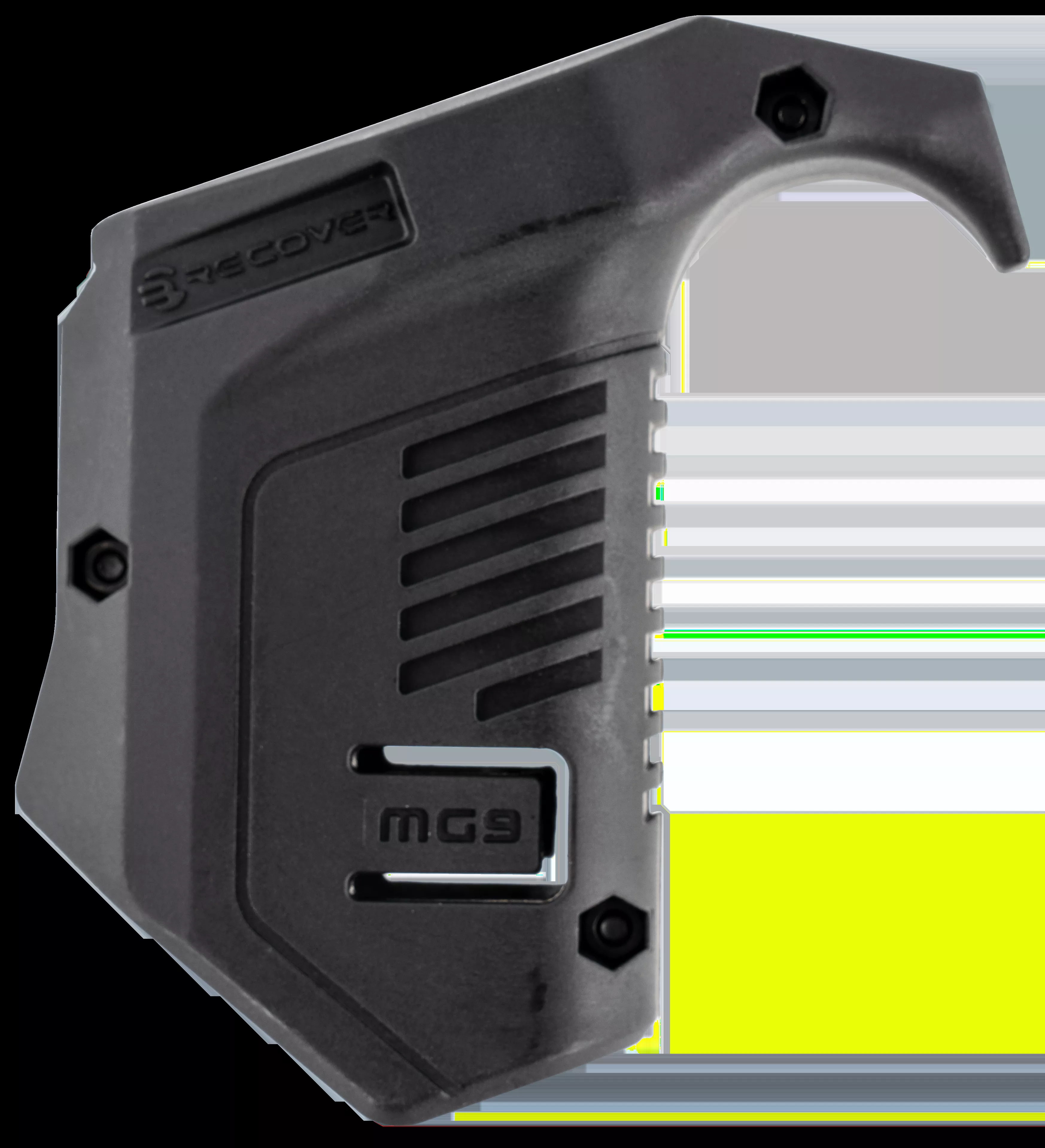 Recover Tactical MG9 Angled Mag PouchBlack Polymer, Picatinny Rail Mount, Compatible w/ Glock