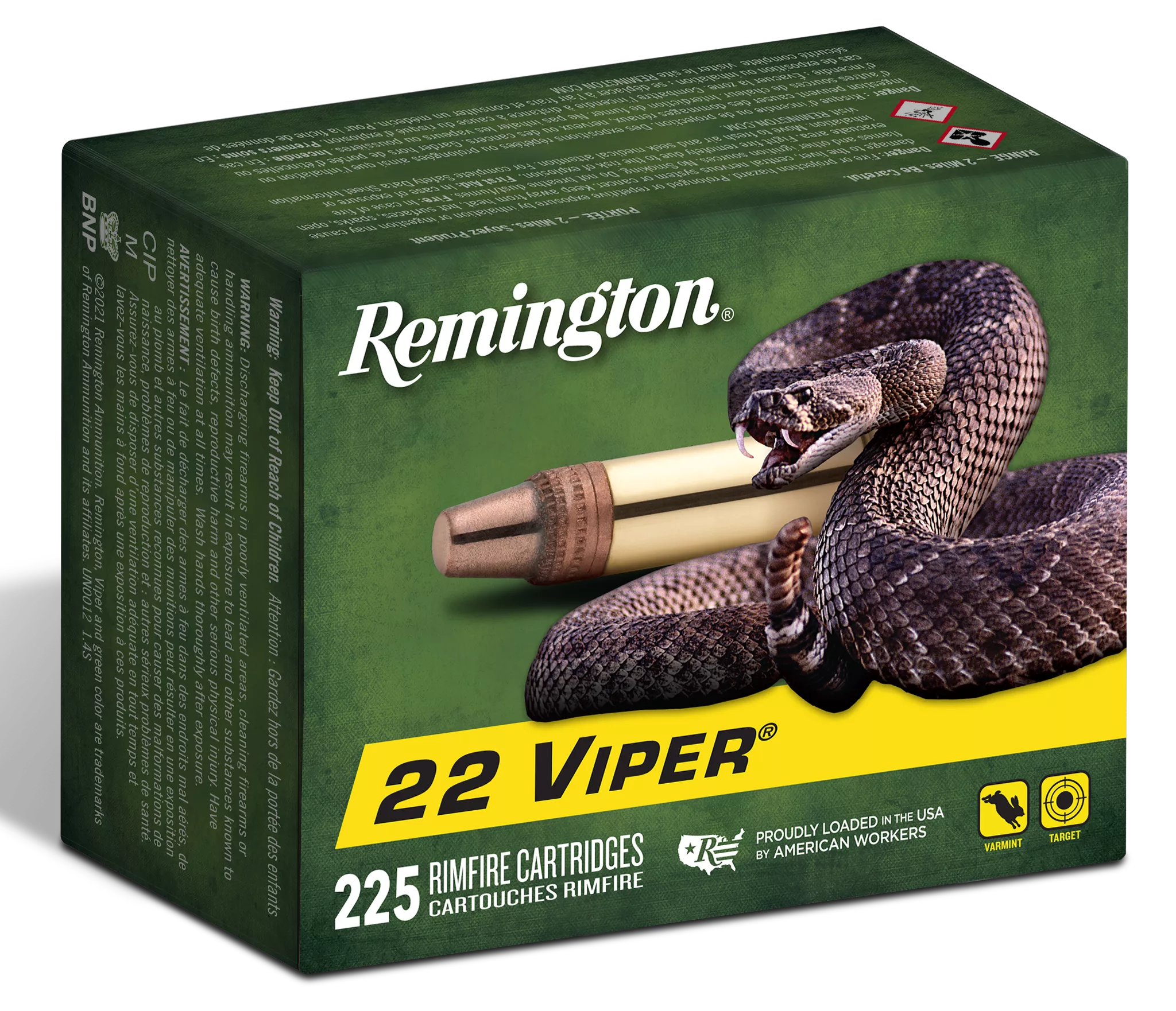 Remington Ammunition 21239 Viper22LR 36gr Truncated Cone Solid 225 Per Box/10 Case