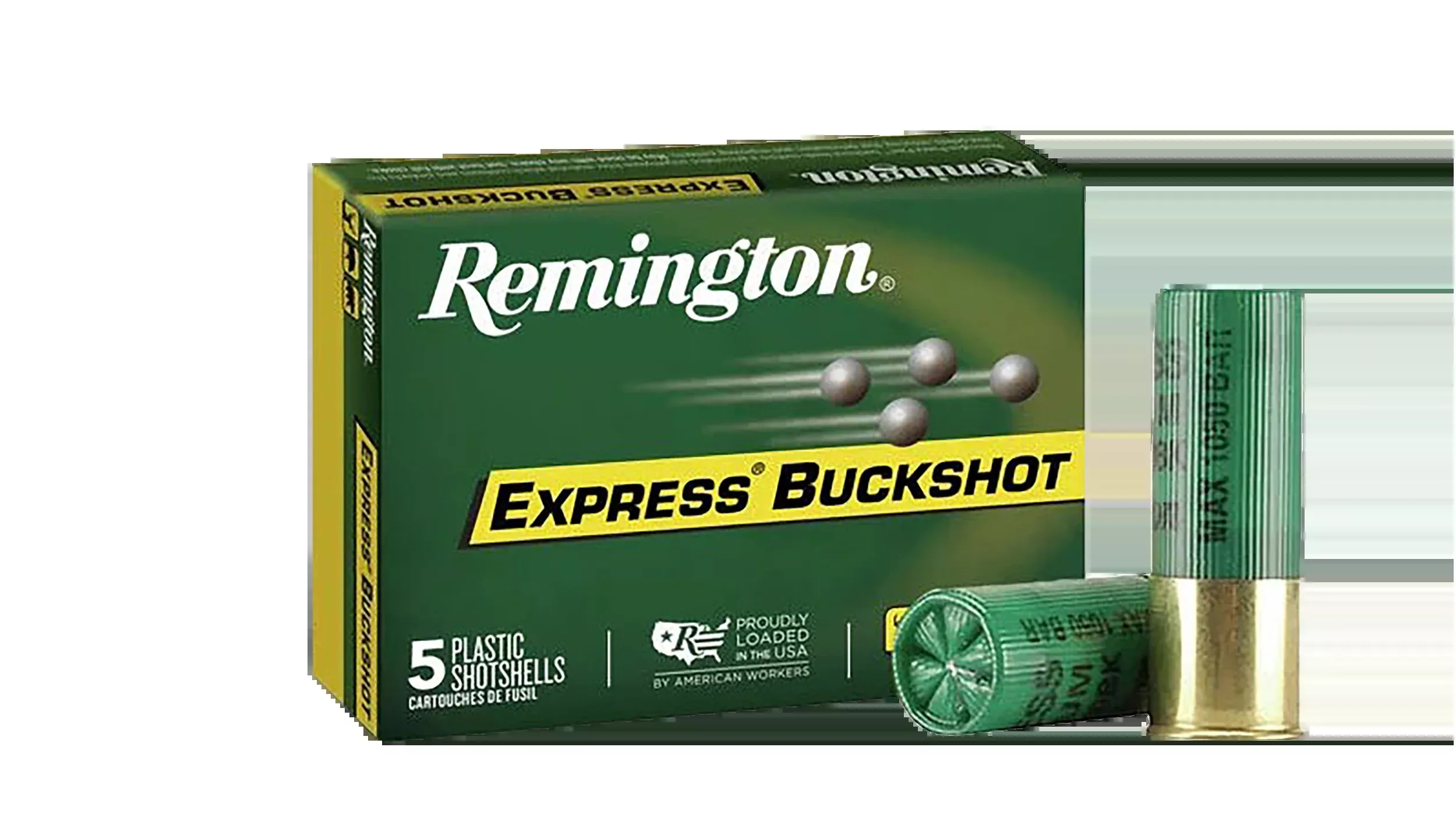 Remington Ammunition Express Magnum Buckshot 12 Gauge 3in #4 Buck 5-Round Shotshells 20640