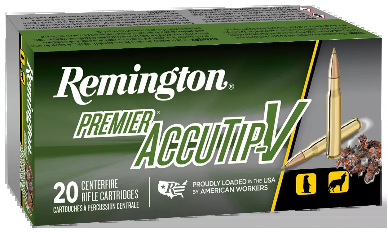 Remington Premier AccuTip-V .224 Valkyrie 60gr Boat Tail Centerfire Rifle Ammo 21202