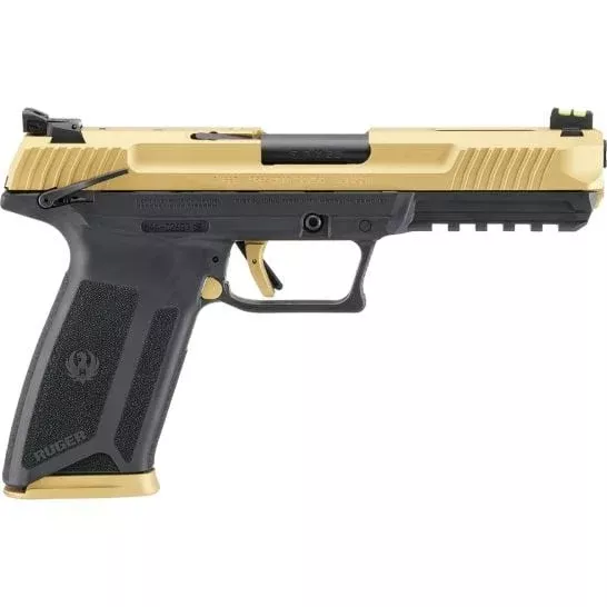 Ruger 57 5.7x28mm 4.94" 20+1 Semi-Auto Pistol - Gold Cerakote Slide - New