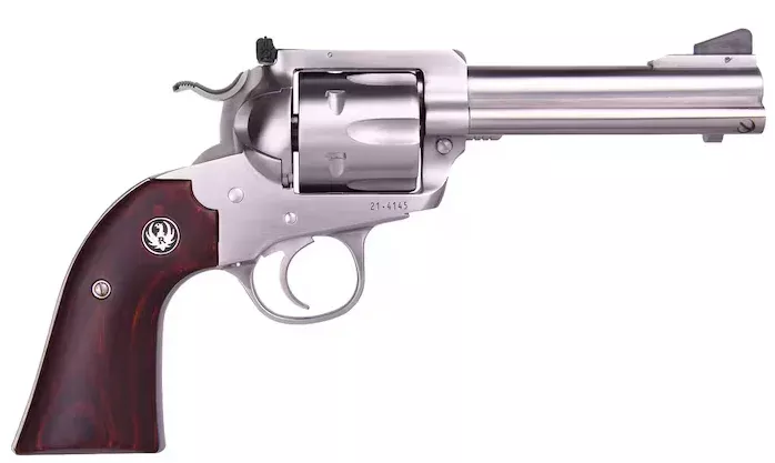 Ruger Blackhawk Bisley Flattop 44 Special Revolver 4.625″ Stainless Barrel 6 Round Rosewood Grip
