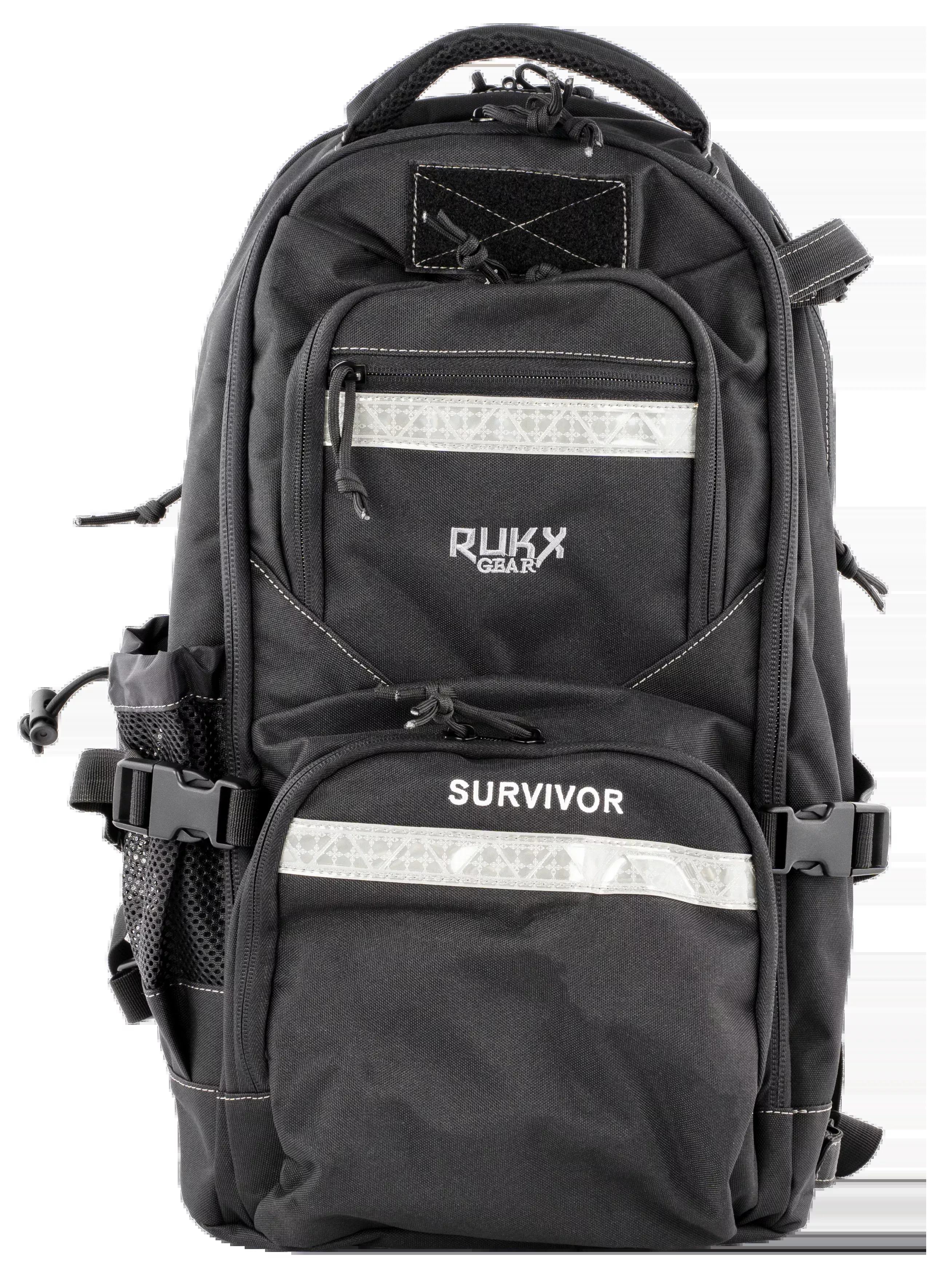 RUKX Gear Survivor Backpack Black 600D Polyester 20" x 11" x 10"