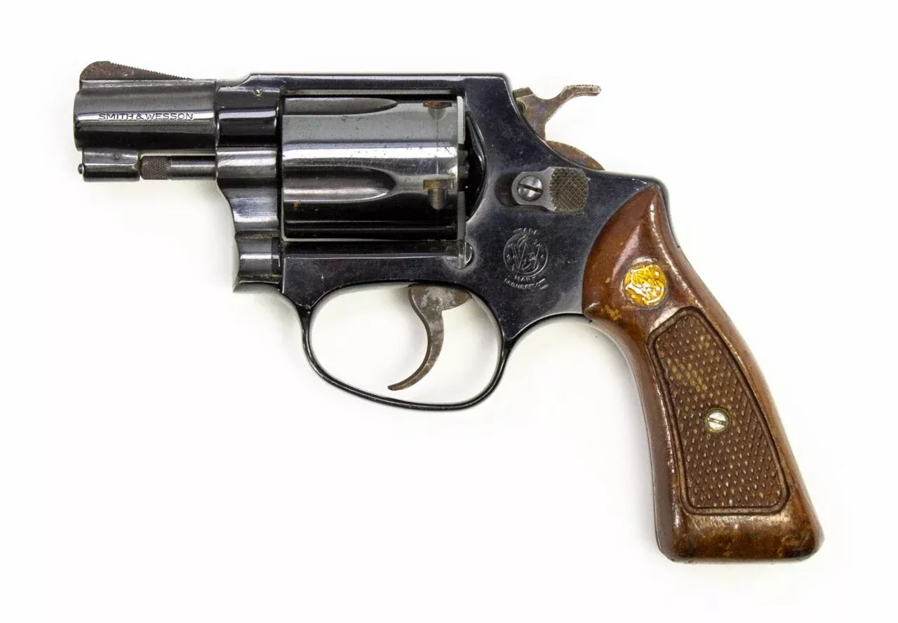 S&W 37 38 SPECIAL 2 BARREL REVOLVER AIRWEIGHT WOOD GRIPS-USED2010