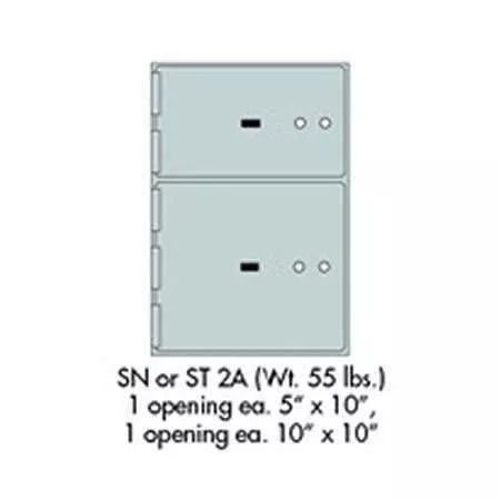 SafeandVaultStore SN-2A Safe Deposit Boxes 1 - 5" x 10" 1 - 10" x 10" Openings