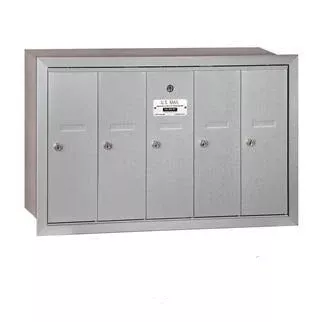 Salsbury 4B Vertical Mailbox - 5 Doors - Recessed Mounted - USPS Access