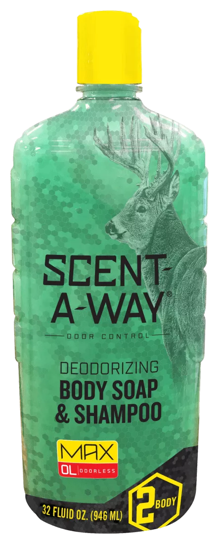 Scent-A-Way 07758 Shampoo/Body WashOdor Eliminator Odorless Scent Vegetable Proteins 32oz Bottle