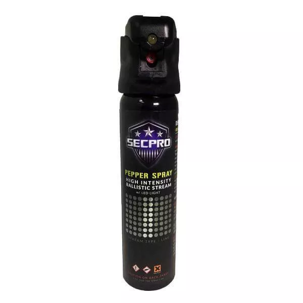 SecPro Advanced Police Strength OC Pepper Spray w/ Lighted Ballistic Stream (Level III) - 4 oz.
