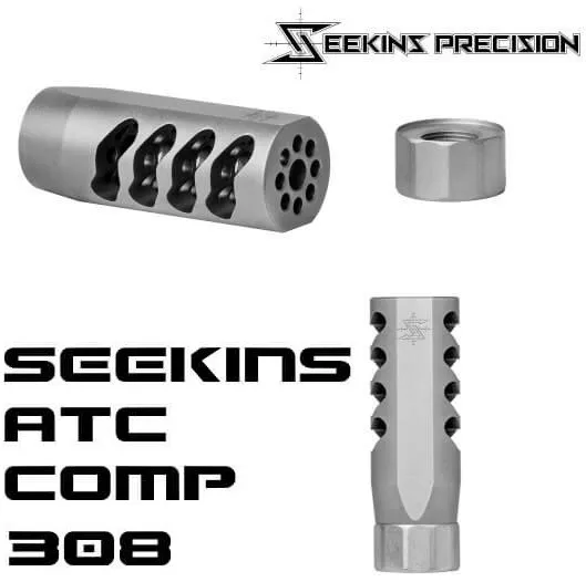 Seekins Precision SP ATC 308 Silver Advanced Tactical Compensator 7.62 AR-10 300BLK Stainless Steel