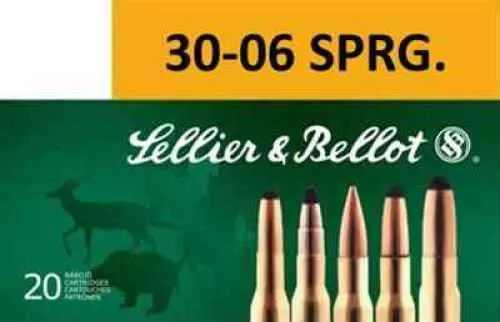 Sellier & Bellot 30-06 Springfield 168 Gr HP Ammo - 20 Rounds for Match Shooting