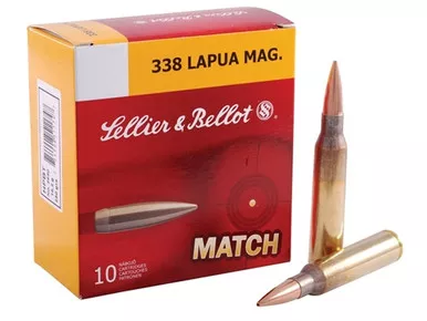 Sellier & Bellot .338 Lapua Magnum Ammo 250 Grain Sierra Match King Hollow Point Boat Tail