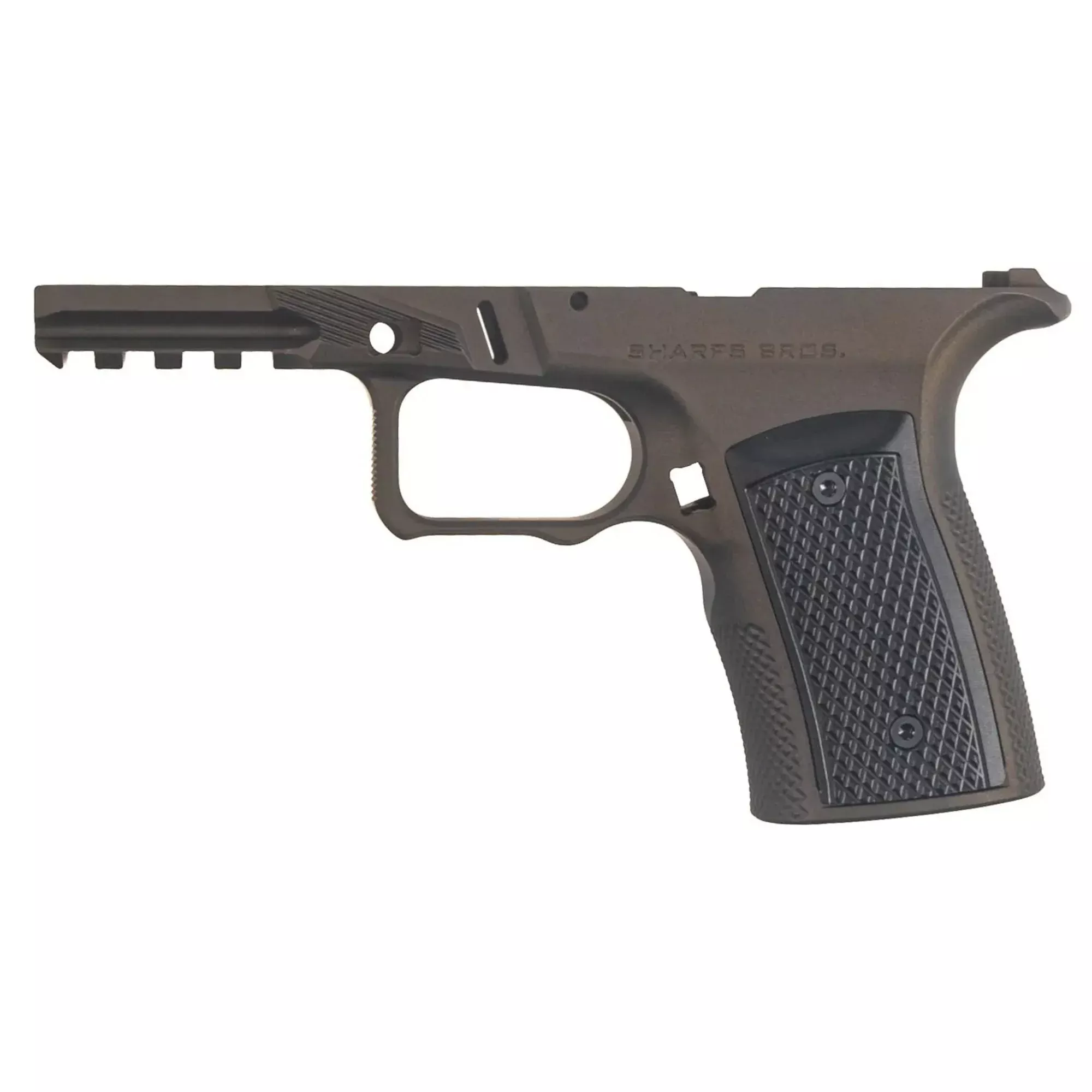 Sharps Bros. Ruger RXM Aluminum Grip Module, 7075 Frame, Bronze Cerakote, Black Grips SBGM27