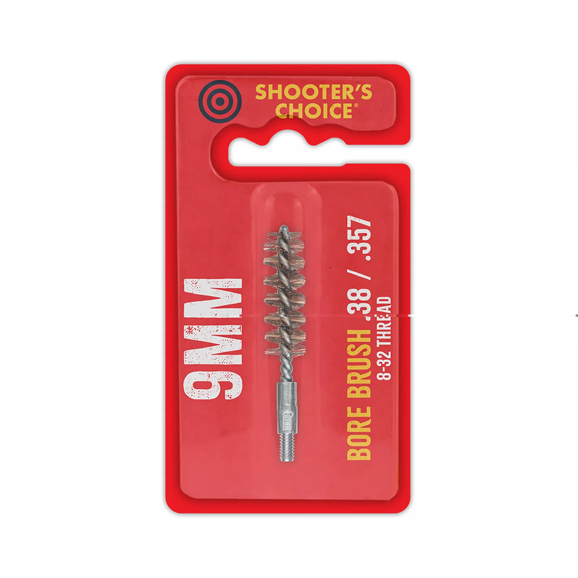Shooter's Choice 9mm Bronze Bore Brush, 2 inch Aluminum Stem, 8-32 Threads - SHF-9MM-2B